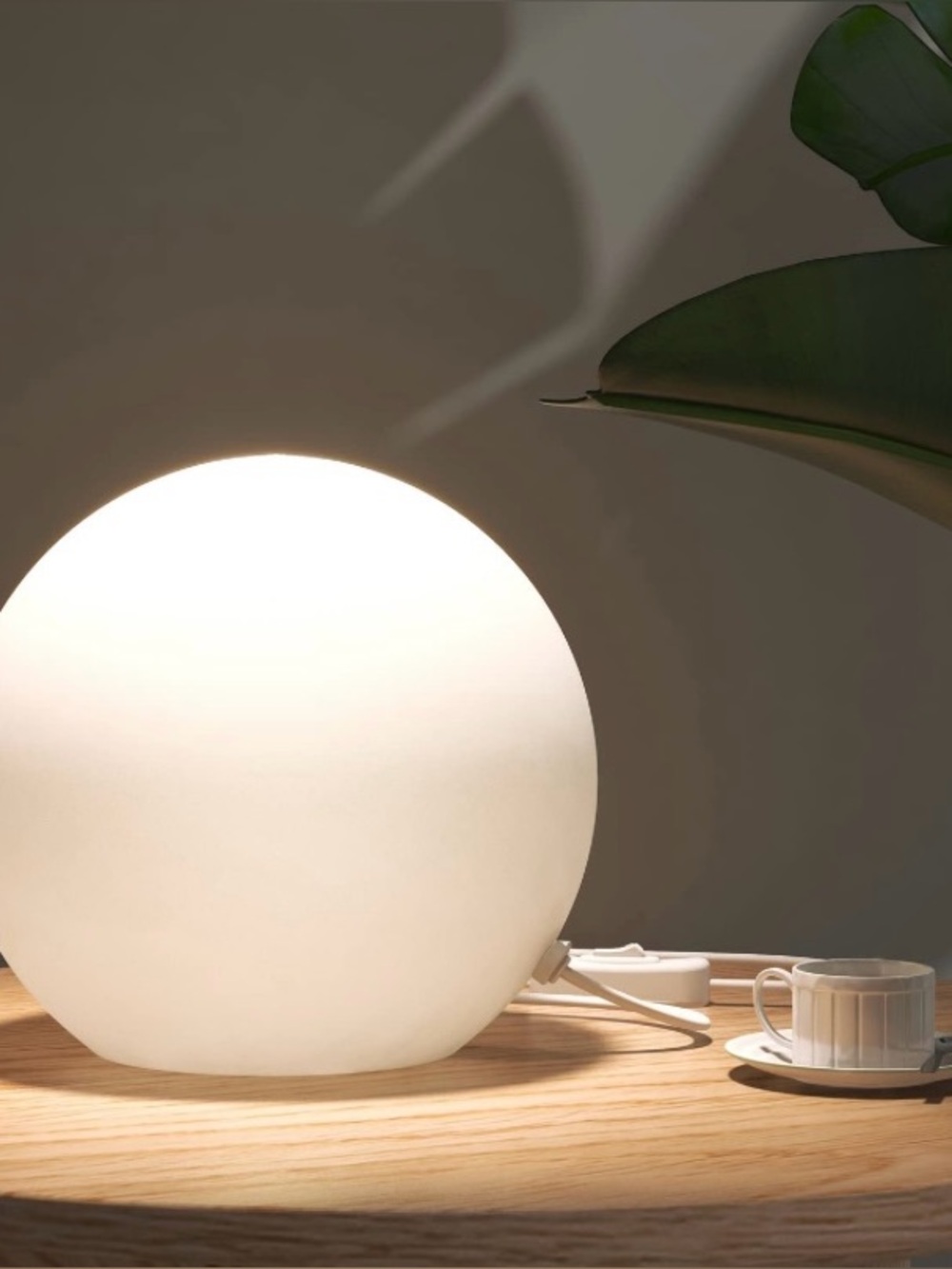 Rokinii Casa 7.8 Inch Ball Table Lamp With Glass Shade, BallBookshelf Lamp